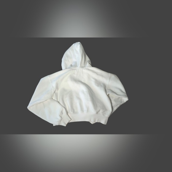 TNA Cozy Fleece Boyfriend Zip Up Hoodie in White - Picture 3 of 5